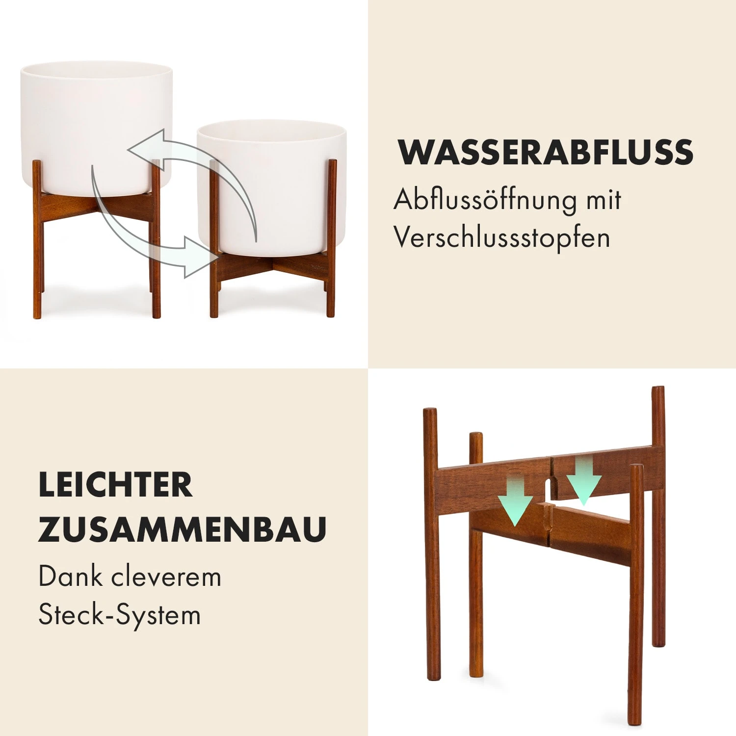 Thorn Blumentopf Mit Ständer 50er Jahre Stil 2 Größen - Image 5