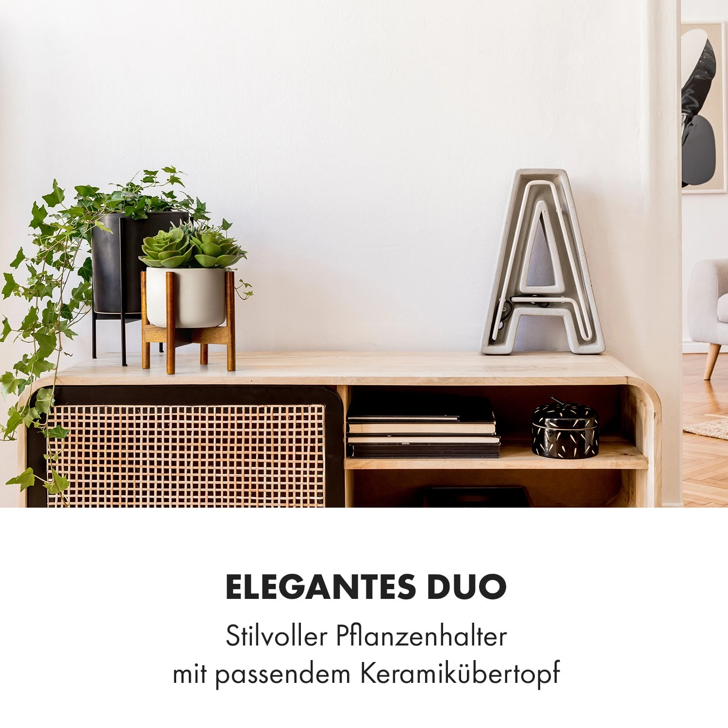 Thorn Blumentopf Mit Ständer 2er-Set 50er Jahre Stil - Image 2