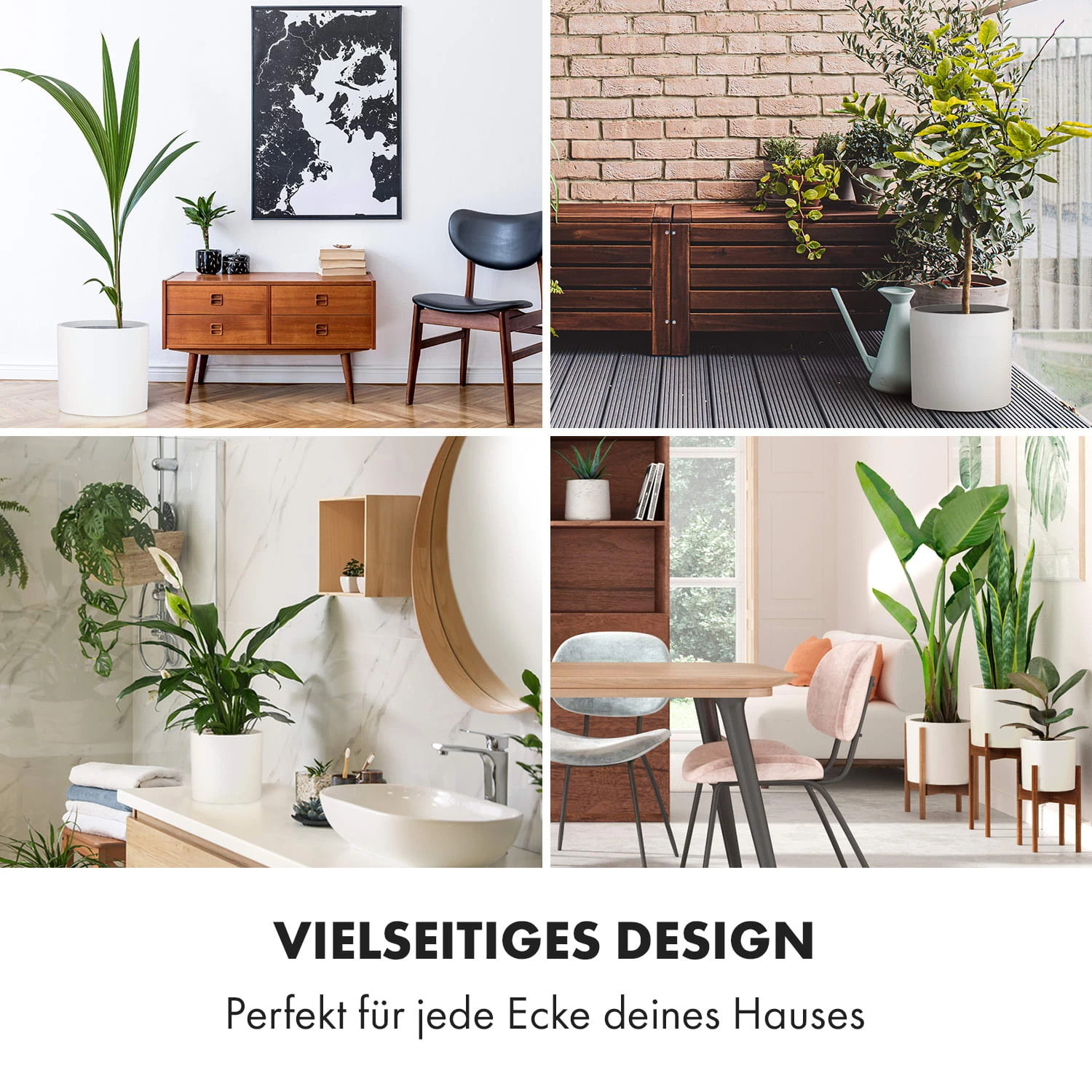 Gendt Pflanztopf Übertopf 3er-Set 3 Größen S/M/L Faserstein In/Outdoor - Image 2