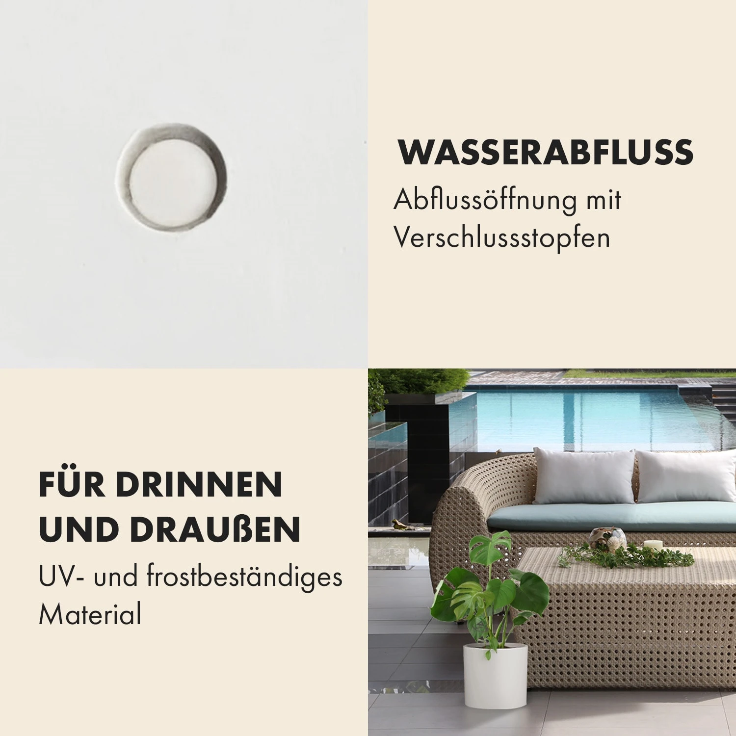 Gendt Pflanztopf Übertopf 3er-Set 3 Größen S/M/L Faserstein In/Outdoor - Image 4