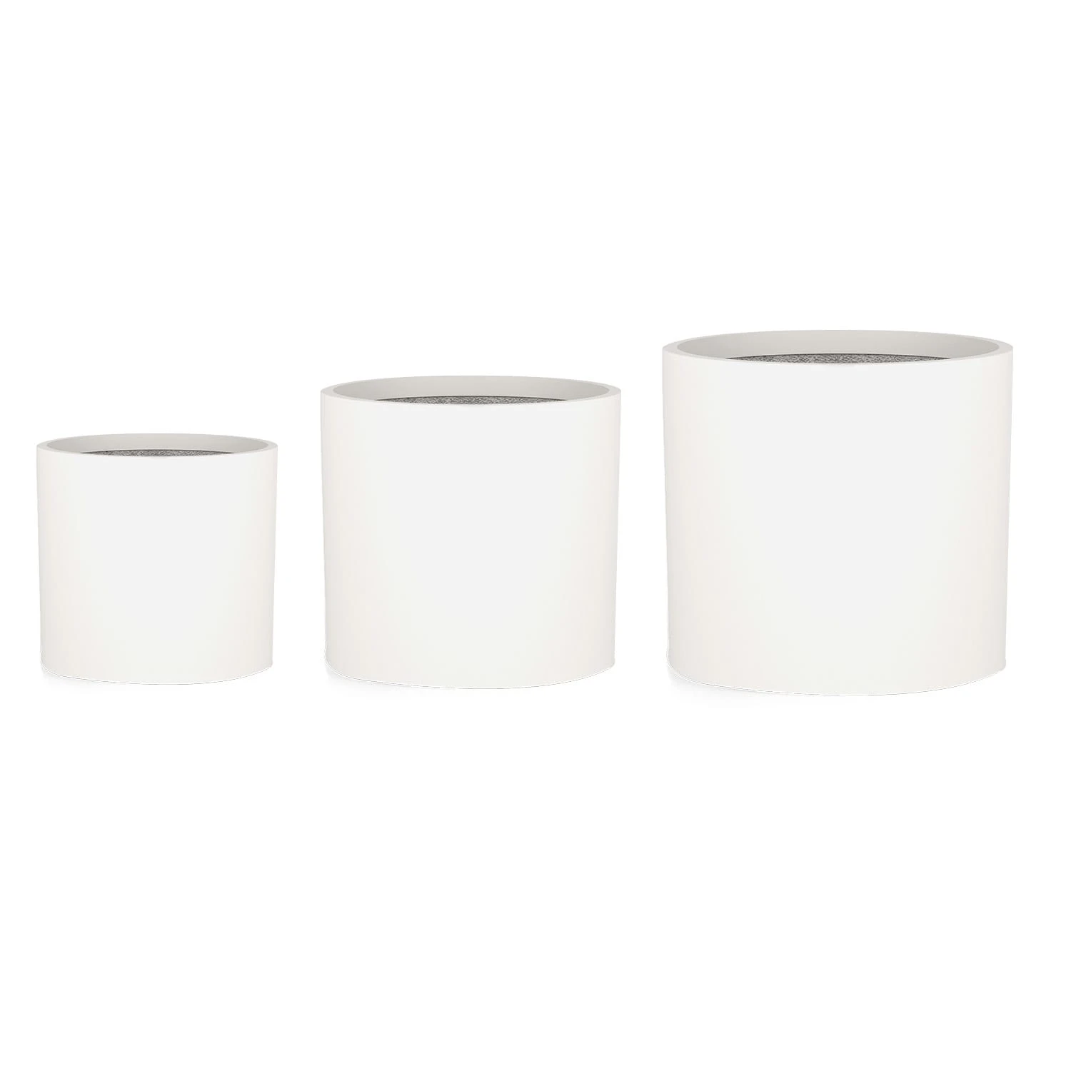 Gendt Pflanztopf Übertopf 3er-Set 3 Größen S/M/L Faserstein In/Outdoor