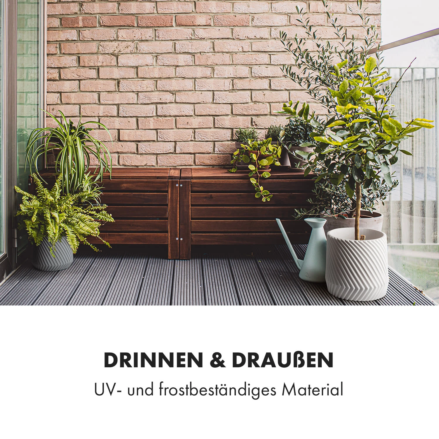 Heusden Blumentopf 2er-Set Polystone Pflanzenfreundlich Handgemacht 3D-Optik - Image 5