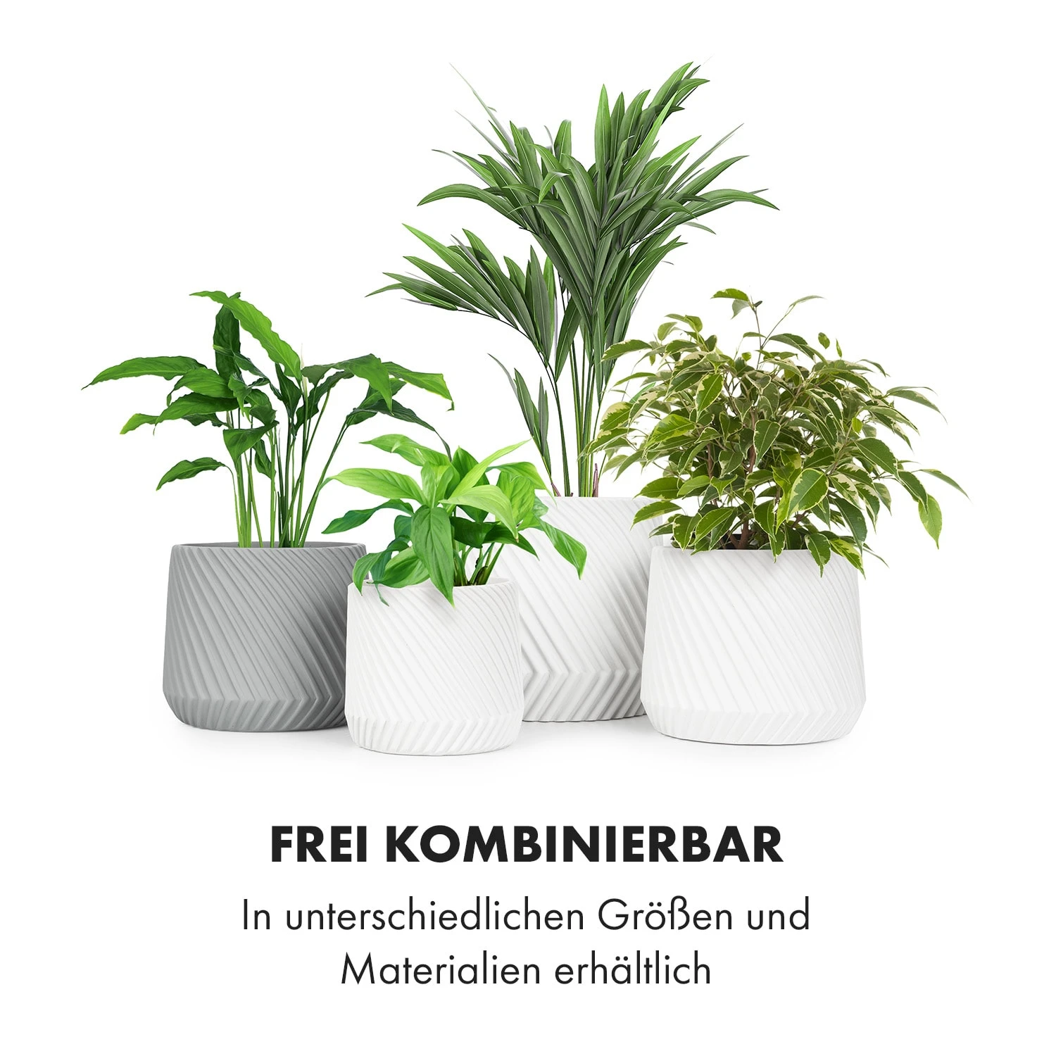 Heusden Blumentopf 2er-Set Polystone Pflanzenfreundlich Handgemacht 3D-Optik - Image 6