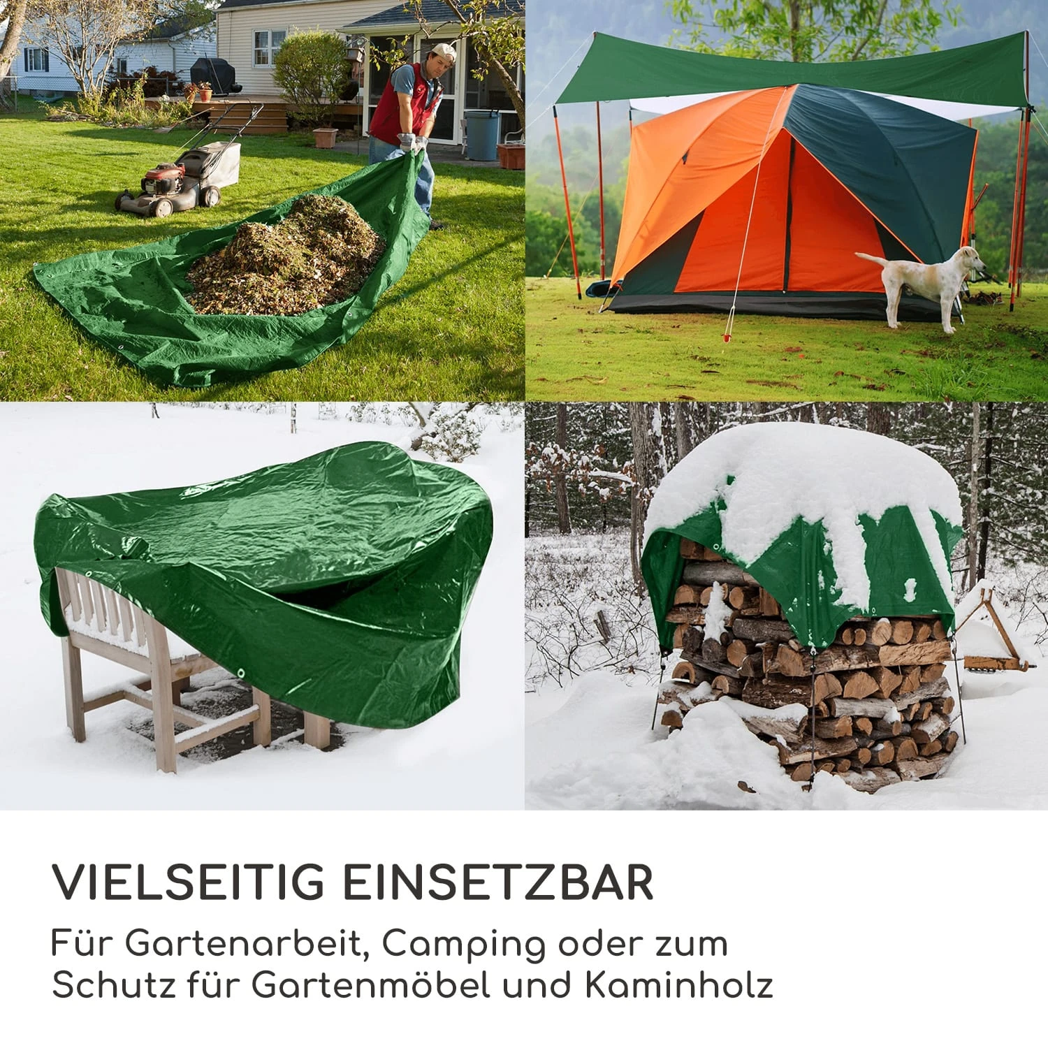 Aegis Gewebeplane Allzweckplane Kunststoff Verstärkte Ecken Seil – Bild 2