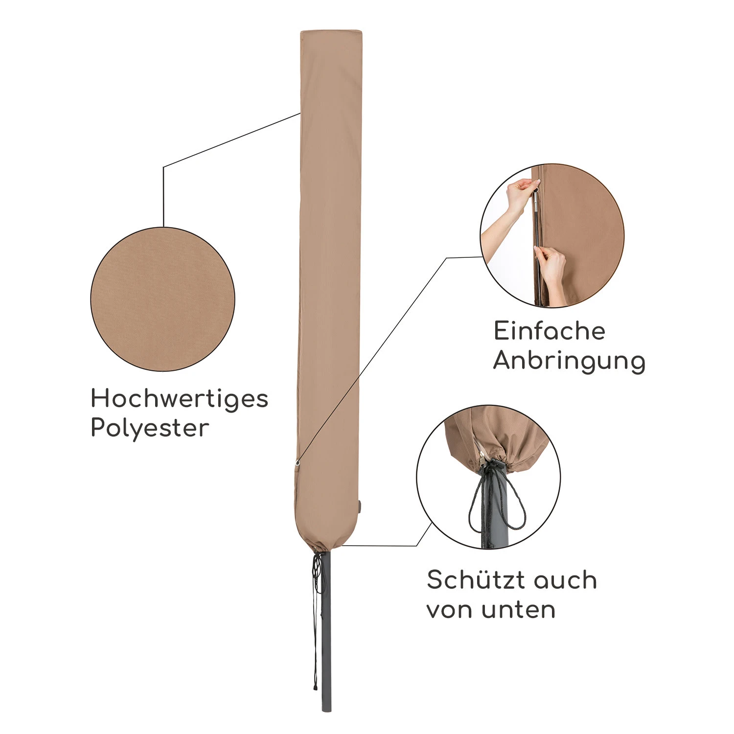 Shield Premium Schutzhülle Sonnenschirm Bis Ø 300 Cm UV-beständig - Image 3