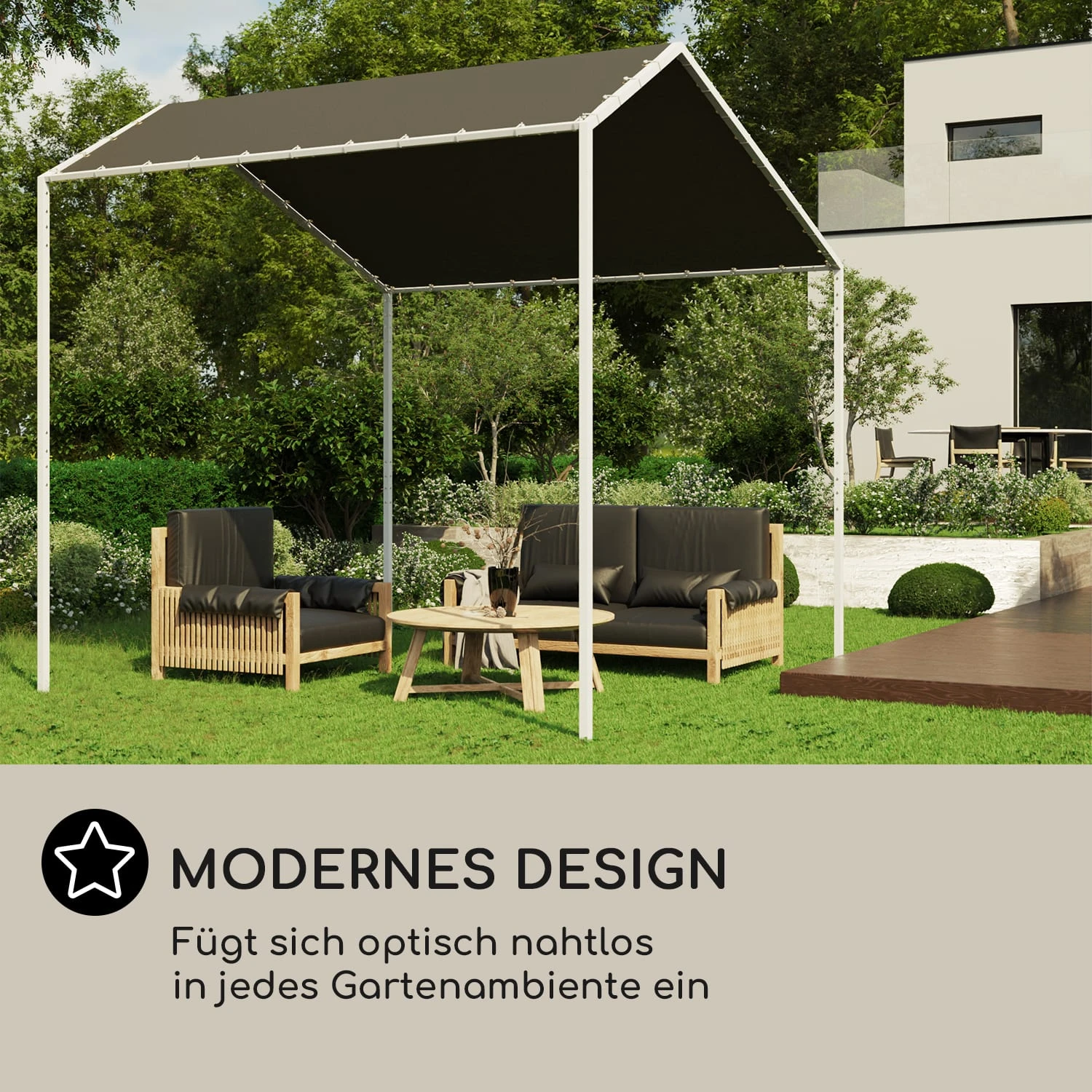 Blumfeldt La Rochelle Gazebo SchrÀgdach UV 50+ Aluminium Polyester - Image 5