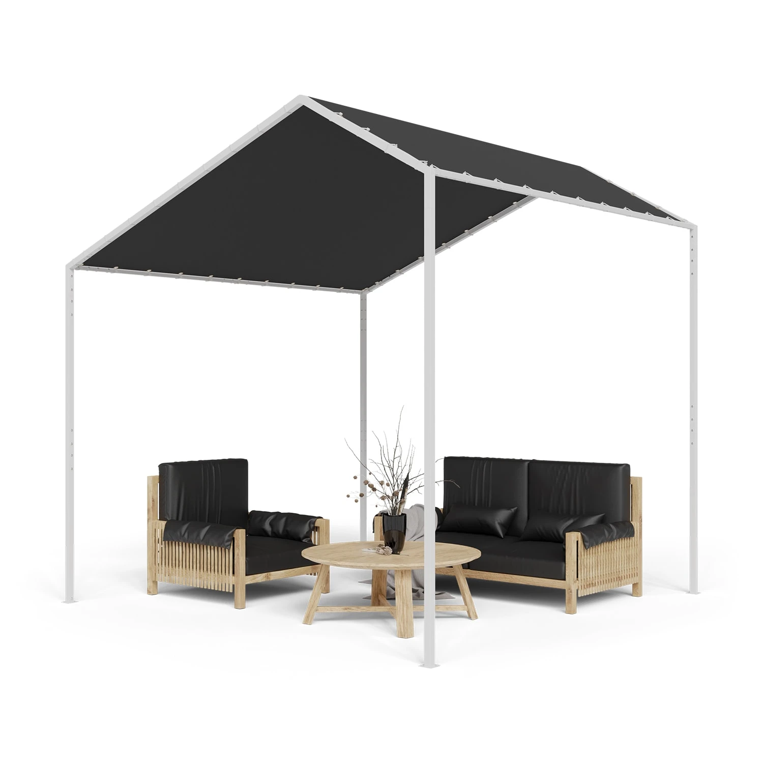 Blumfeldt La Rochelle Gazebo SchrÀgdach UV 50+ Aluminium Polyester